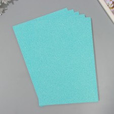 A set of glitter foamiran (5 sheets) 2 mm 20x30 cm, sea wave