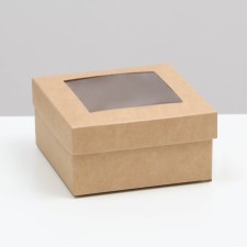 The box is folding, the lid is, with a window, craft, 10 x 10 x 5 cm