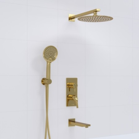 The shower system wasserkraft a71208, built -in, tropical shower, shower, gold