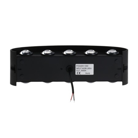 Facade lamp "Semosfer", FSD-066, 10 watts, 3000k, 5 rays, IP65, 220 V, plastic, black. 10084-7