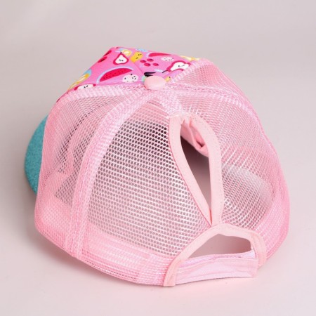 Baby cap for a girl with a grid Fruit, rr. 52-54 cm-5