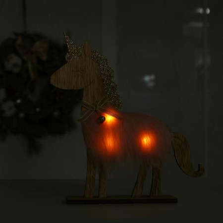 New Year's decor with the backlight "Unicorn with the bell" 21.5 × 5 × 23 cm, pink-1