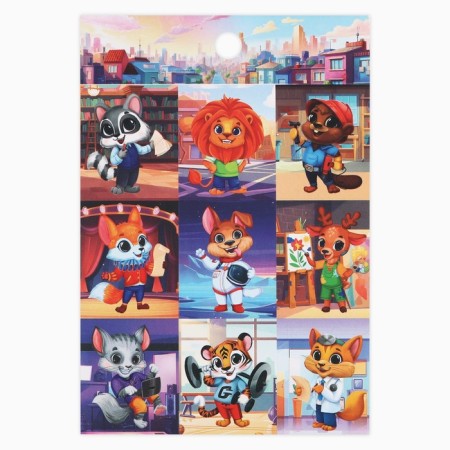 A set of paper stickers "Fiction", 10 pieces, 11 x 15.5 cm-6