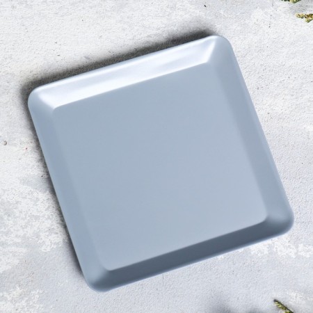 Summary Metal "plate", 12.6x12.6x1.3 cm, gray-2
