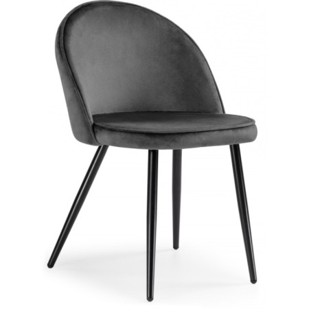 Stol on a metal frame Dodo metal/velor, black/gray 52x55x77 cm