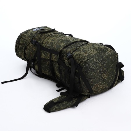 Tourist backpack, TAIF, 90 l, department on the lace, 2 outer pockets, green color-3