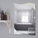 Mirror, wall, with sandblasting graphics, with a shelf, 40 × 55 cm