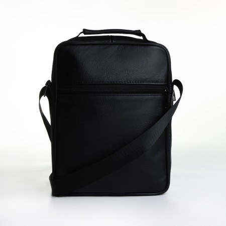 Male bag on lightning, long belt, black color-2