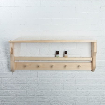 Shelve-linen "Lotus" 5 hooks, 70x10x26cm