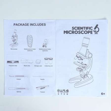 Microscope "Young Botanik" Frendering to x1200, orange, backlight-8