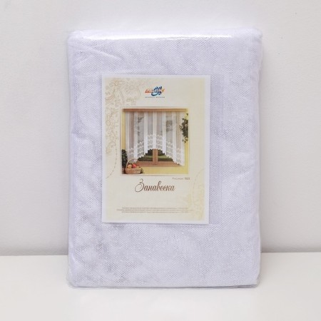 Tulle on the kitchen with a curtain tape, 420x165 cm, white color, 100% polyester-4