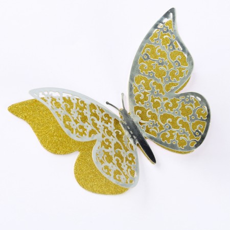 Set for decorating "butterflies" with patterns, set 12 pcs, color silver-2