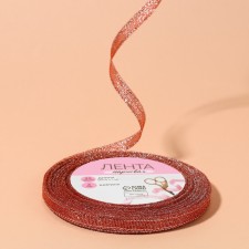 Brocade ribbon, 6 mm, 23 ± 1 m, color red No. 039