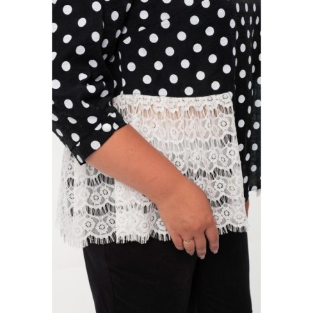 Female blouse, size 54, black color, white-6