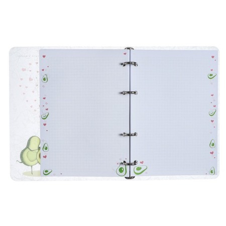 Notebook on rings, 80 sheets in the cell "avocado. Love", plastic cover, foil embroidery, shift block 70 g/m2-3