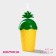 A plastic glass with a tube and a lid of the pineapple, 450 ml, yellow color