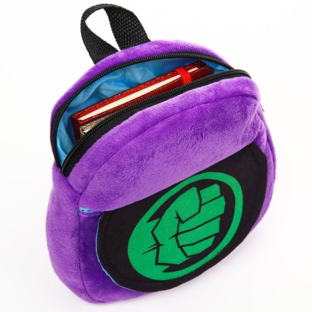 Blue backpack on a zipper, with a pocket, 19 x 22 cm "Hulk", Avengers-3