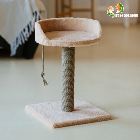 A column-bungee with a sunbed, 35 x 35 x 55 cm, beige