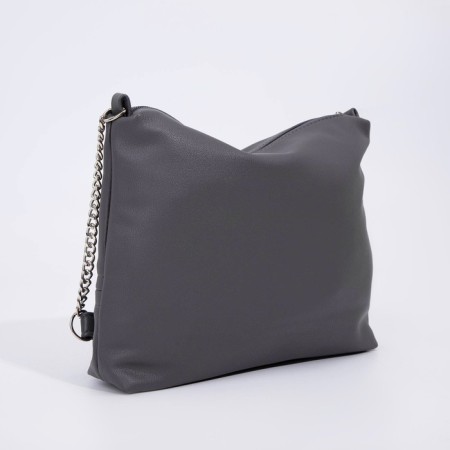 Bag Cross-Bodi with a zipper, gray color-1
