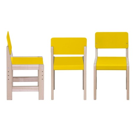 Stool adjustable birch "cornflower", yellow color-2