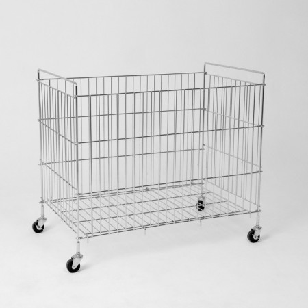 The basket-storage is folding, on wheels, 1 shelf, 50 × 80 × 70cm, chromium color-1