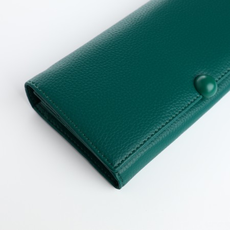 Women's wallet on magnets, green color-2