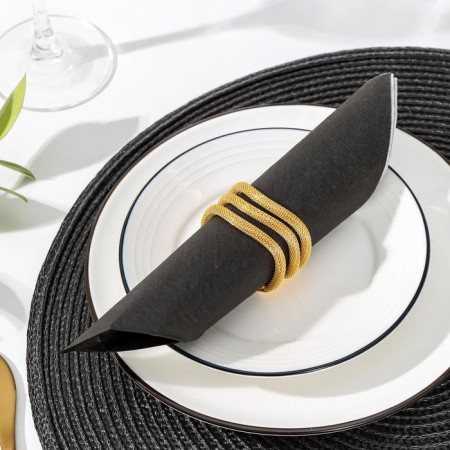 TRIPLE Napkin Ring, 5 × 4.5 × 2.5 cm, gold color-1