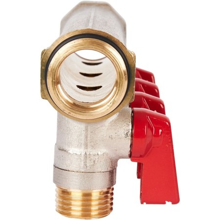 Collector Stout SMB 6210 341204, 1/2 ", 4 exits, with ball valves 3/4", red handles-1