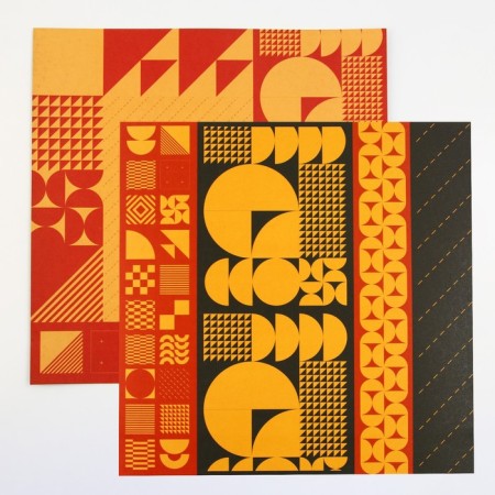 A set of paper for scrapbooking "Bright geometry", 12 sheets, 30.5 x 30.5 cm, 180 g/m²-7