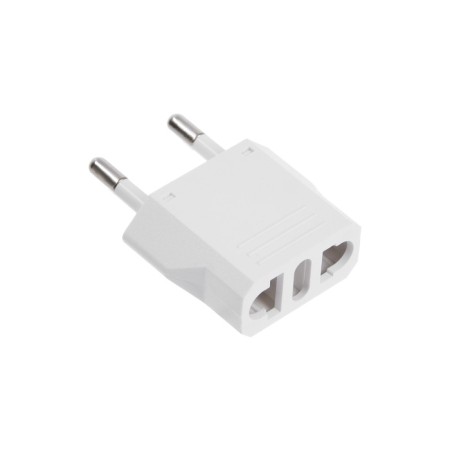 Adapter from an American fork on a Euro -zoom, flat, 6 a, white, 220 V-4