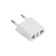 Adapter from an American fork on a Euro -zoom, flat, 6 a, white, 220 V