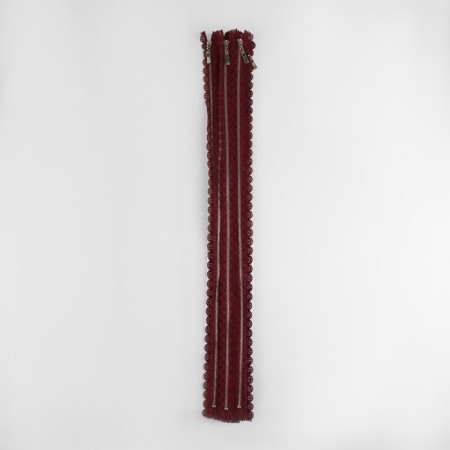 Metal zipper, No. 3, non -proceeding, automatic lock, 60 cm, burgundy/nickel color-3