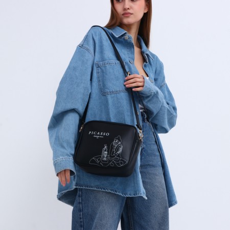 Women's bag over the shoulder Textura, small, black color-9