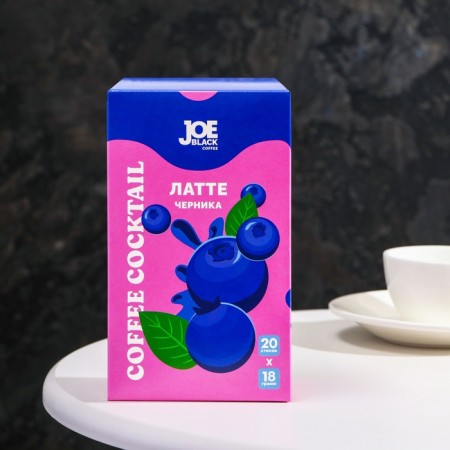 Soluble Coffee drink Joe Black Coffee 3 in 1 "Blueberries", 18 g-1