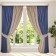 Set of curtains "Canvas", size 200x250 cm, 2 pcs, blue, beige color