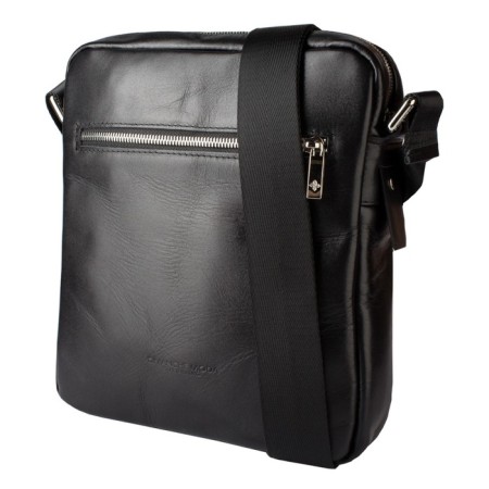 Male bag, lightning department, 1 external pocket, adjustable belt, black color-1