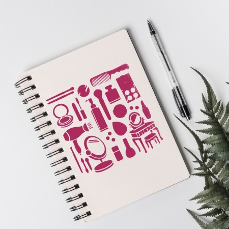 Plastic stencil "Cosmetics" 13x13 cm-2