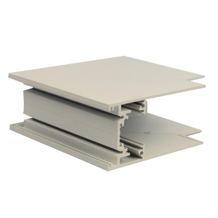 Connector for overhead magnetic tire pipelines, 35 mm. Angular. Vertical. Uniel, IP20, white color-1