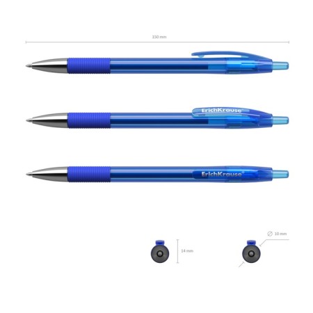 Gel pen Erichkrause R-301 Original Gel Matic & Grip, blue ink, node 0.5 mm, automatic-1