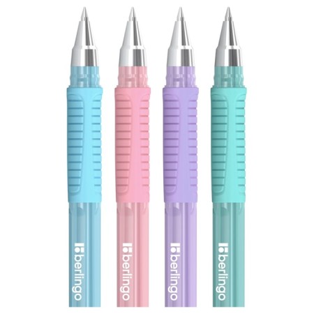 Ballpoint handle Berlingo "Aviator Pastel" Blue, 0.7mm, flu, Mix case-1