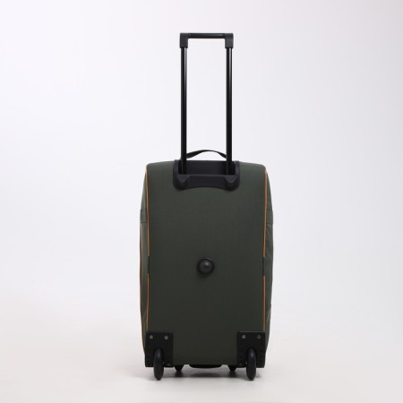 Road bag on wheels, long belt, green/beige color-2