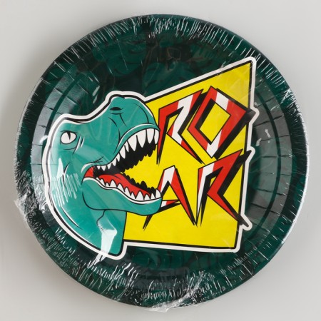 Disposable paper plate "Dinosaur", 18 cm-4
