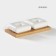 Porcelain set for spices on the Bellatenero bamboo stand, 3 objects: Solonka 60 ml, pistor 60 ml, stand, white color
