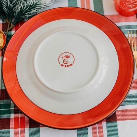 New Year. Ceramic plate "Snowman Ledysh", 20 cm-5