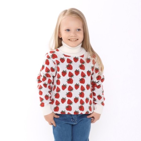 Children's sweater, white color, height 80-86 cm