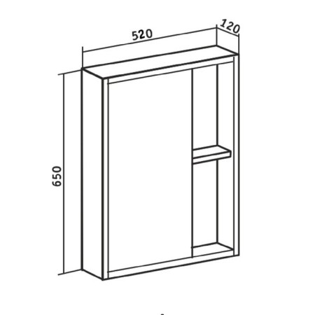 Bathroom mirror "Eco 52" Scandinavian oak, 12 x 52 x 65 cm-2