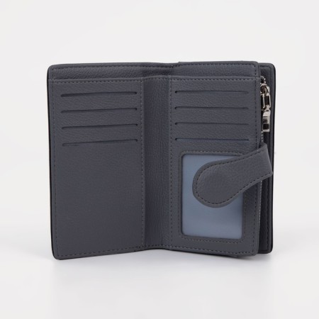Women's wallet on a magnet, black color-2