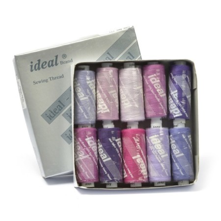 A set of household threads IDEAL 40/2, length 366 m, assorted color (lilac shades), 10 pcs in units-2