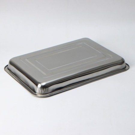 Stainless steel baking sheet 39.5 × 29.5 × 4 cm, chrome color-1