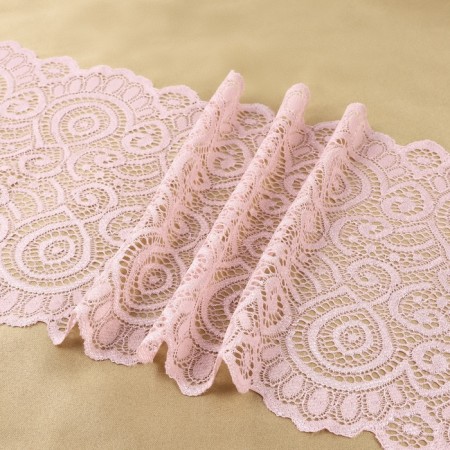 Lace elastic fabric, 180 mm × 2.7 ± 0.5 m, powder color-1